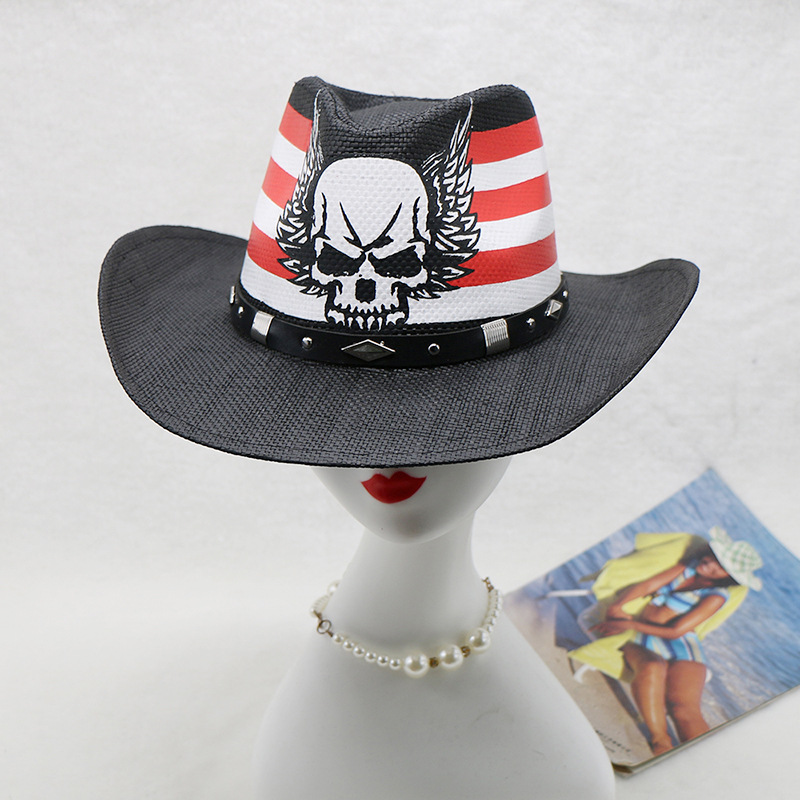 หมวกคาวบอยสไตล์ตะวันตกสีดำสำหร - Cowboy Hat Straw บทวิจารณ์และราคา