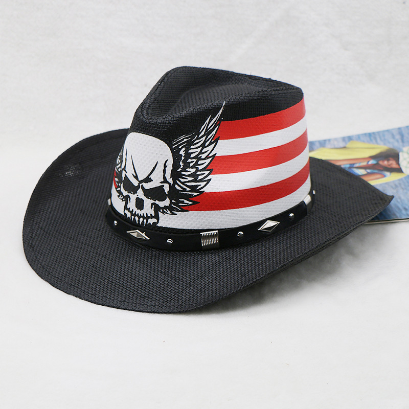 หมวกคาวบอยสไตล์ตะวันตกสีดำสำหร - Cowboy Hat Straw บทวิจารณ์และราคา