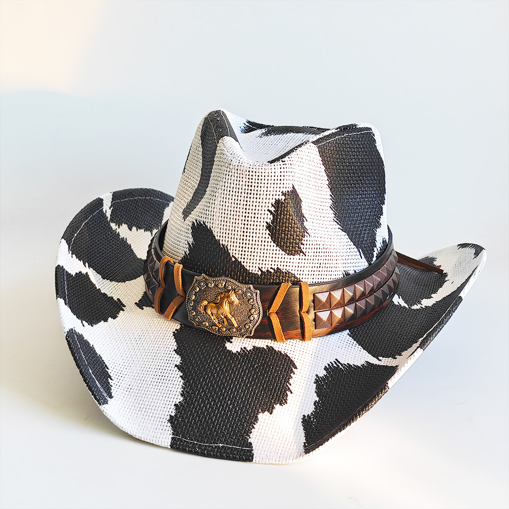 หมวกคาวบอยลายวัววินเทจ พร้อมหั - Cowboy Hat Straw บทวิจารณ์และราคา