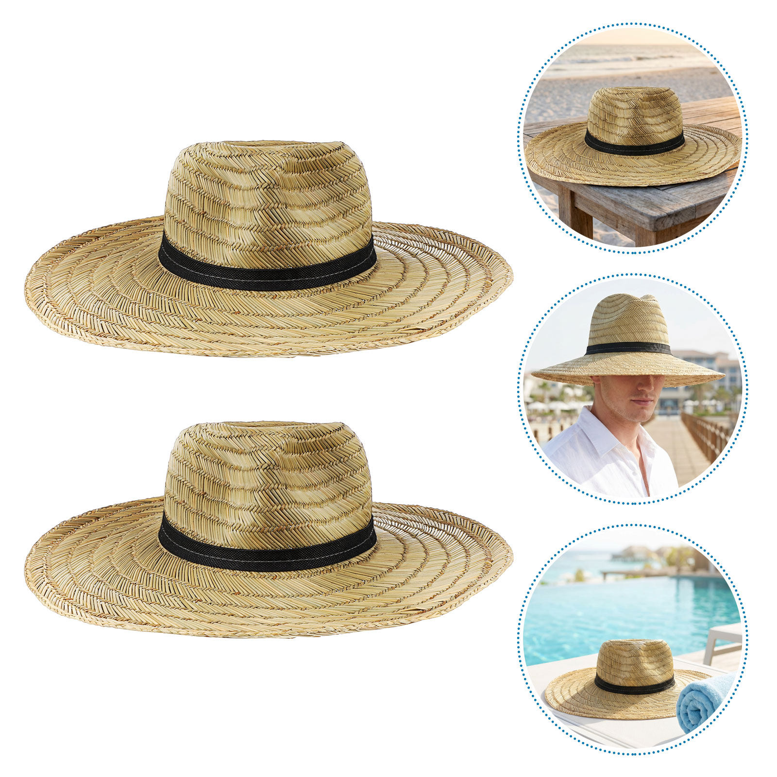 หมวกฟางปีกกว้าง 2 ชิ้น สำหรับผ - Cowboy Hat Straw บทวิจารณ์และราคา